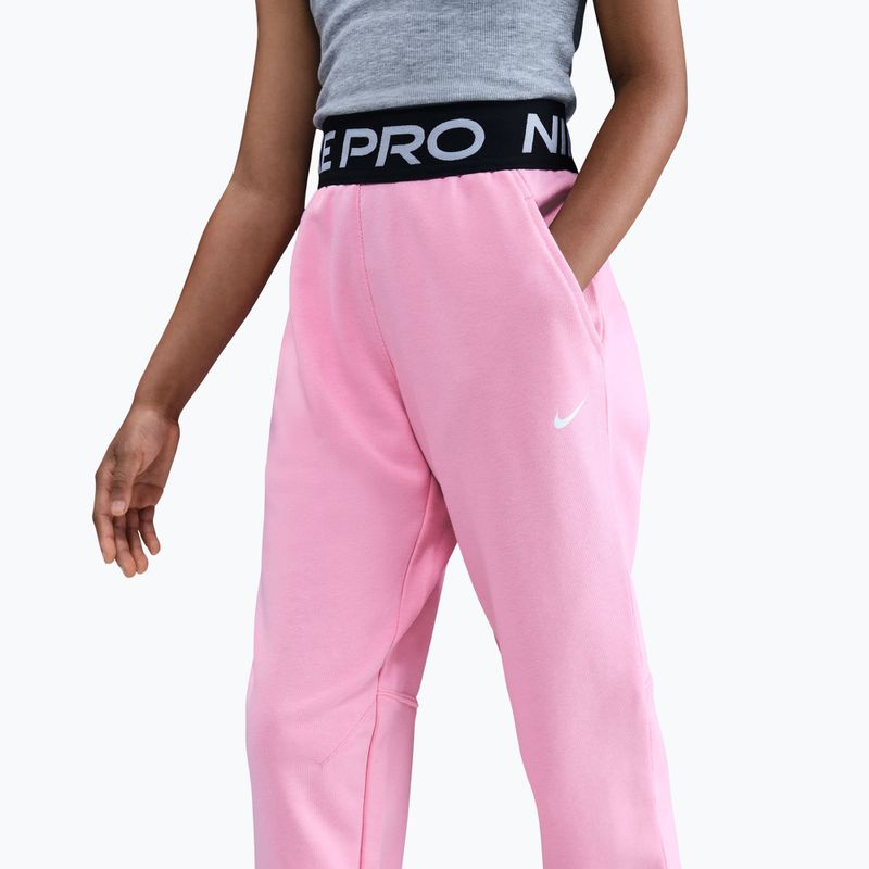 Spodnie dziecięce Nike Pro Fleece Dri-Fit med soft pink/med soft pink/black/white 5