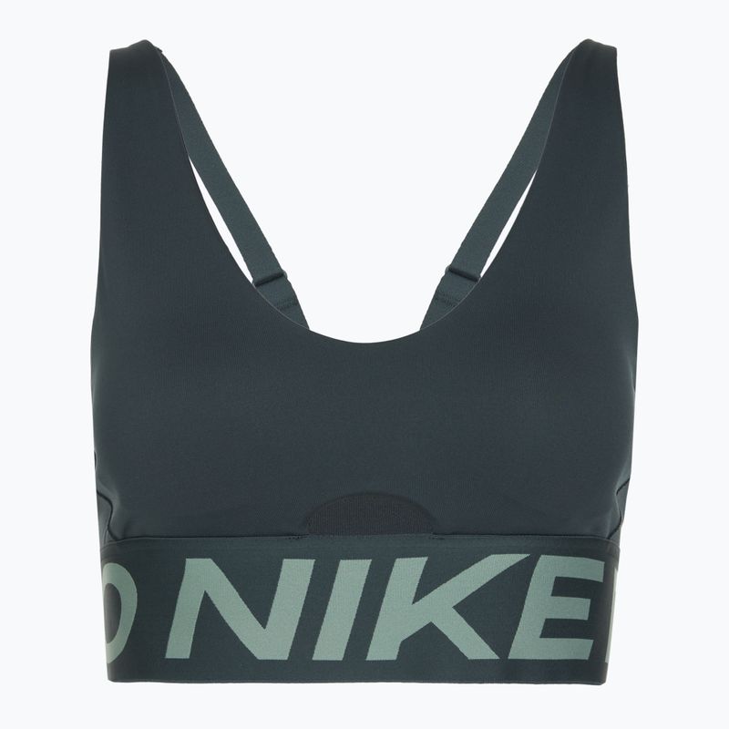 Biustonosz treningowy Nike Pro Indy Plunge seaweed/clay green/white 6