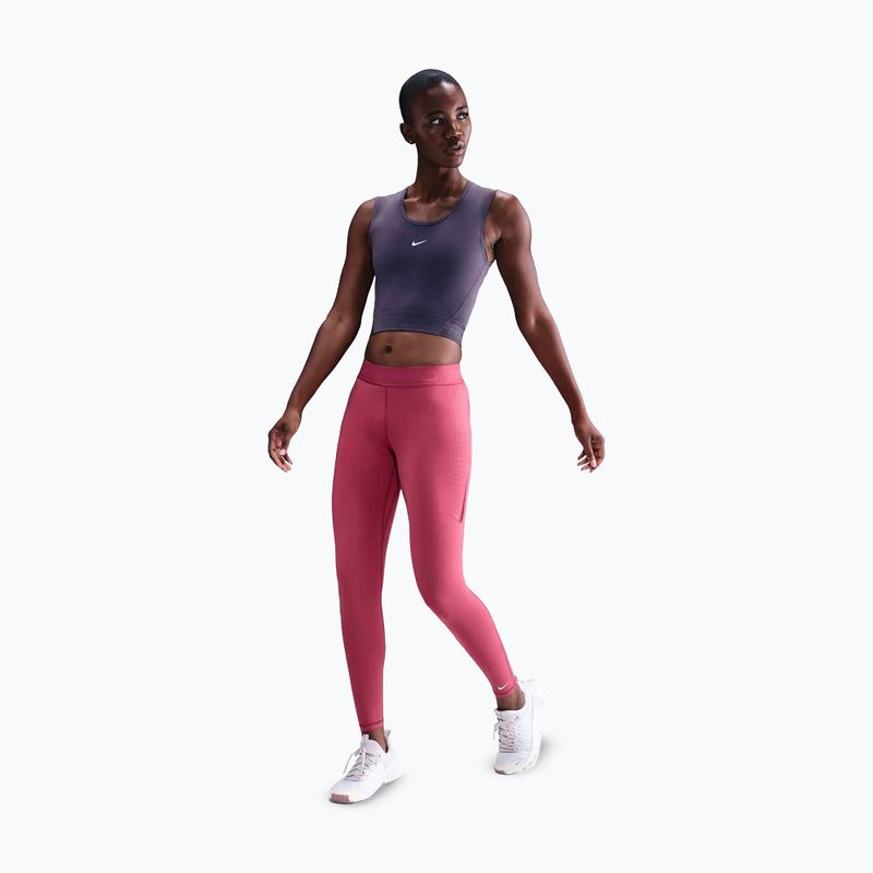 Legginsy treningowe damskie Nike Pro Mid-Rise sweet beet/white 2