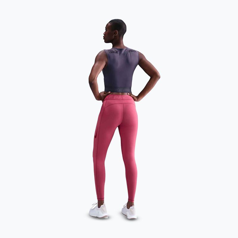Legginsy treningowe damskie Nike Pro Mid-Rise sweet beet/white 3