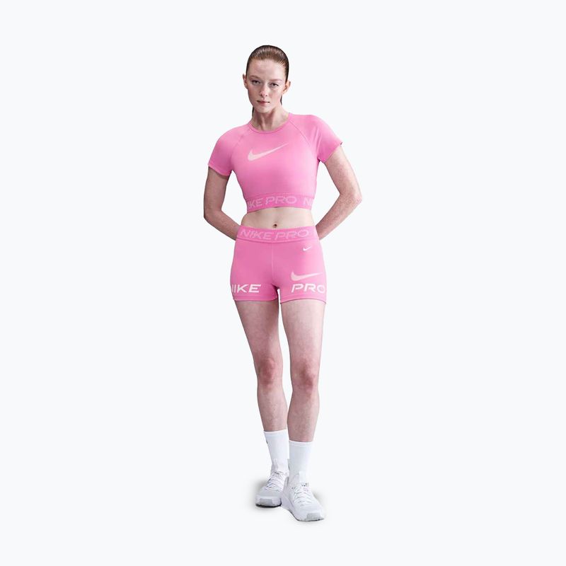 Top treningowy damski Nike Pro Dri-Fit Graphic Cropped playful pink/pink foam/white 2