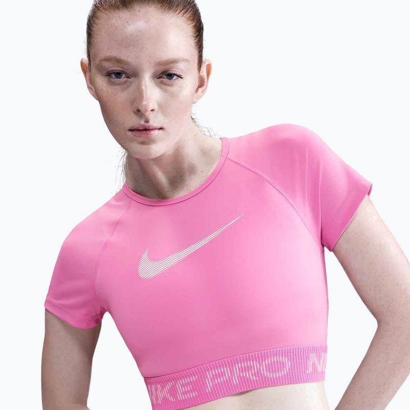 Top treningowy damski Nike Pro Dri-Fit Graphic Cropped playful pink/pink foam/white 4