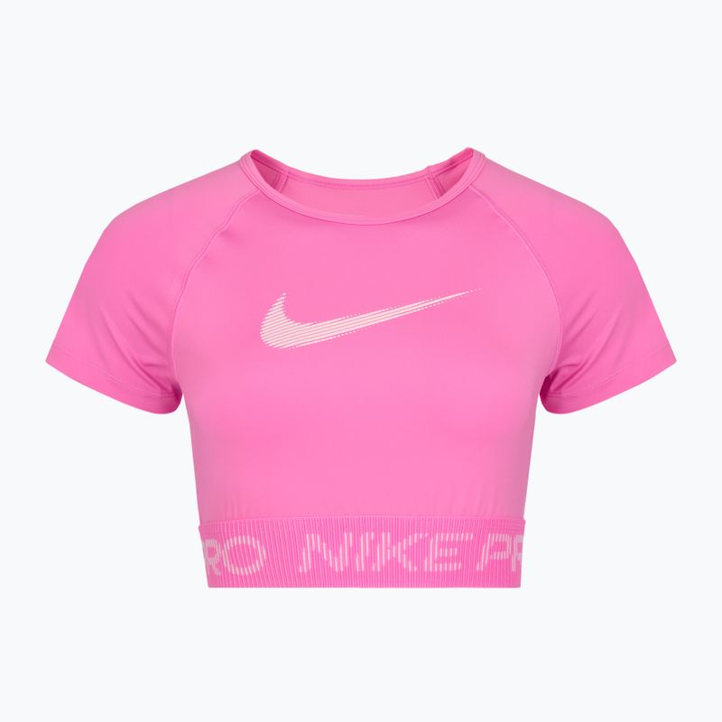 Top treningowy damski Nike Pro Dri-Fit Graphic Cropped playful pink/pink foam/white 7