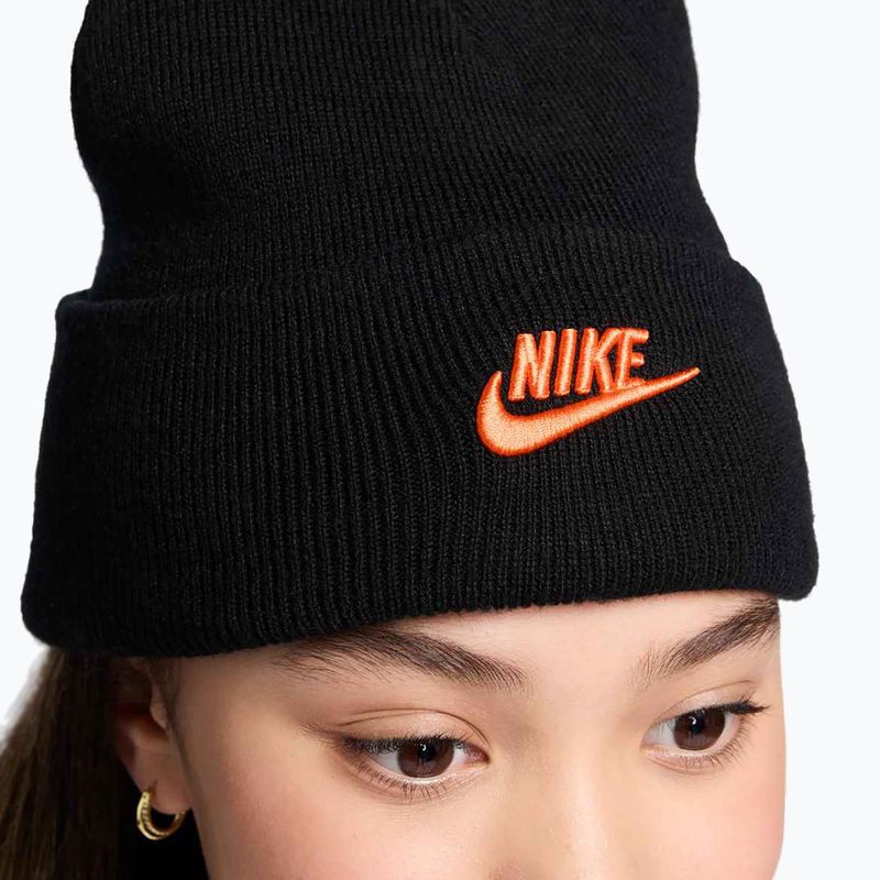 Czapka zimowa dziecięca Nike Peak black/safety orange 5
