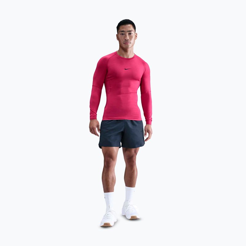 Longsleeve treningowy męski Nike Pro Dri-Fit Tight Fitness rush pink/black 2