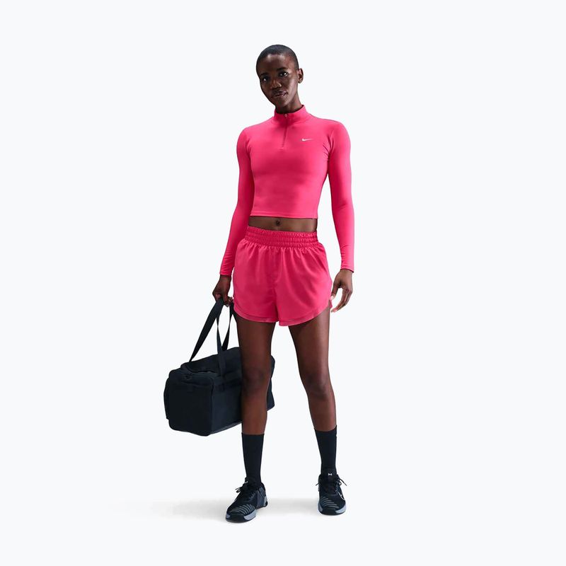 Longsleeve damski Nike One Fitted Dri-Fit 1/4 Zip Mid Layer rush pink/white 2