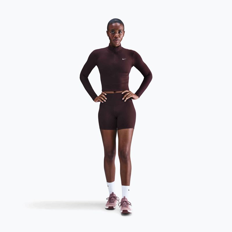 Koszulka damska Nike One Fitted Dri-Fit 1/4 Zip Mid Layer burgundy crush/white 2