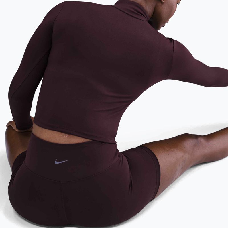 Longsleeve damski Nike One Fitted Dri-Fit 1/4 Zip Mid Layer burgundy crush/white 4