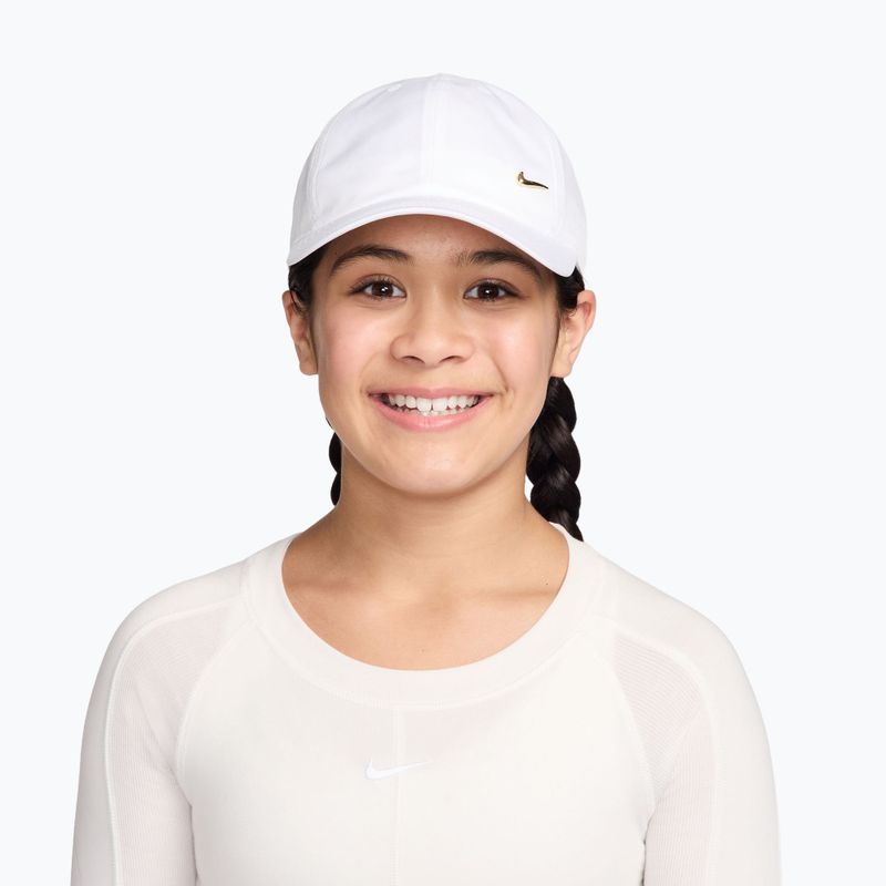 Czapka z daszkiem dziecięca Nike Dri-FIT Club white/flt gold 4