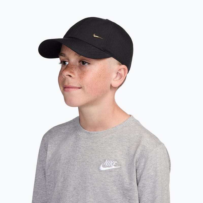 Czapka z daszkiem dziecięca Nike Dri-FIT Club black/flt gold 8