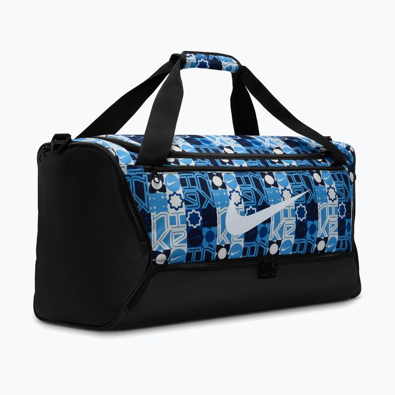 Torba treningowa Nike Brasilia 9.5 Aop 60 l university blue/black/white 2