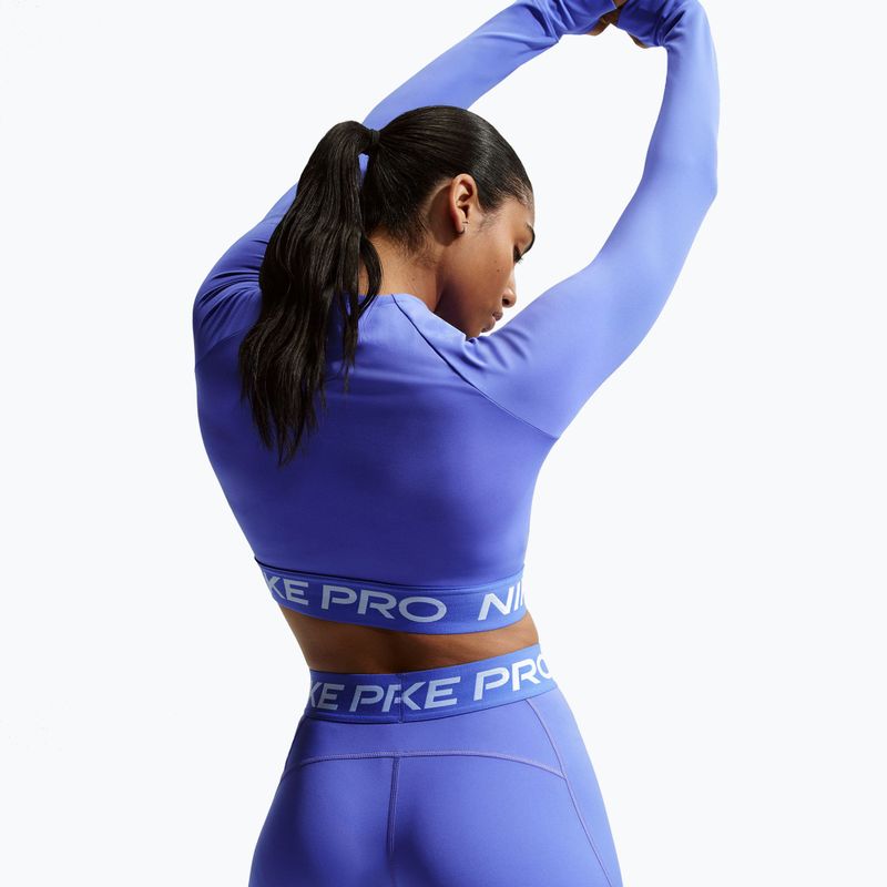 Spodenki damskie Nike Pro Mid-Rise Biker 3" sapphire/white 4