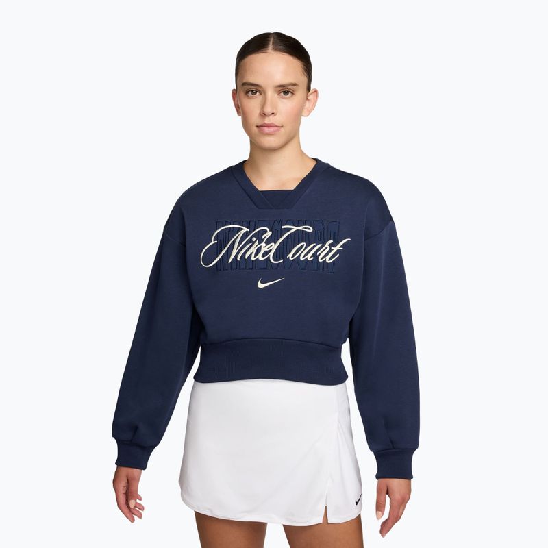 Bluza damska Nike Court Collection French Terry Crew Neck midnight navy/sail