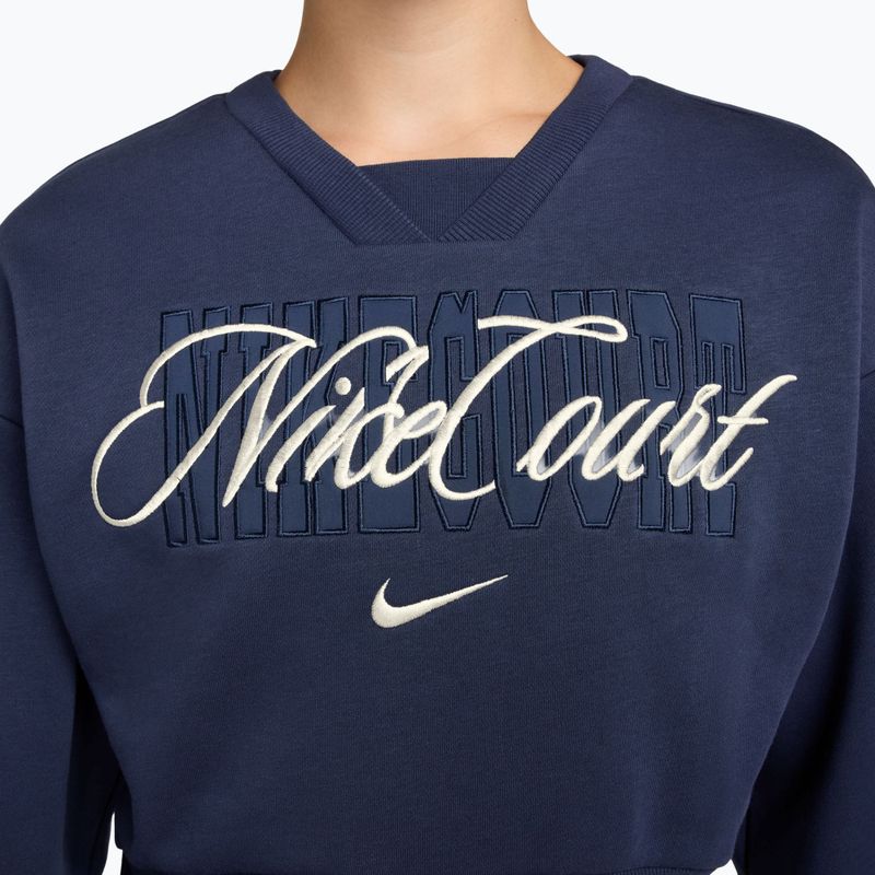 Bluza damska Nike Court Collection French Terry Crew Neck midnight navy/sail 3