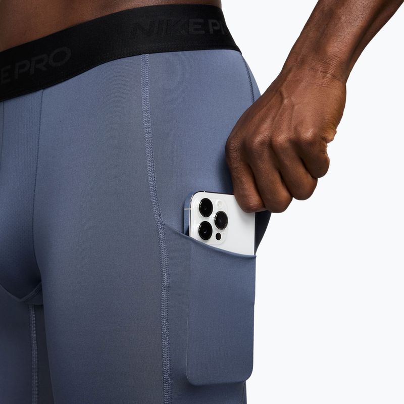 Legginsy treningowe męskie Nike Pro Dri-Fit Tight Fitness diffused blue/black 3
