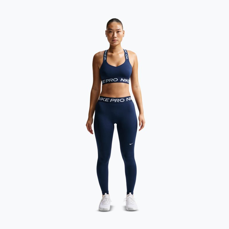 Legginsy damskie Nike Pro Mid-Rise Full midnight navy/white 2