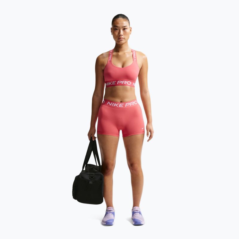 Spodenki damskie Nike Pro Mid-Rise Biker 3" sea coral/white 2