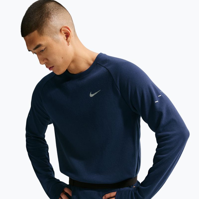 Longsleeve do biegania meski Nike Stride Dri-Fit Waffle Crew midnight navy 4