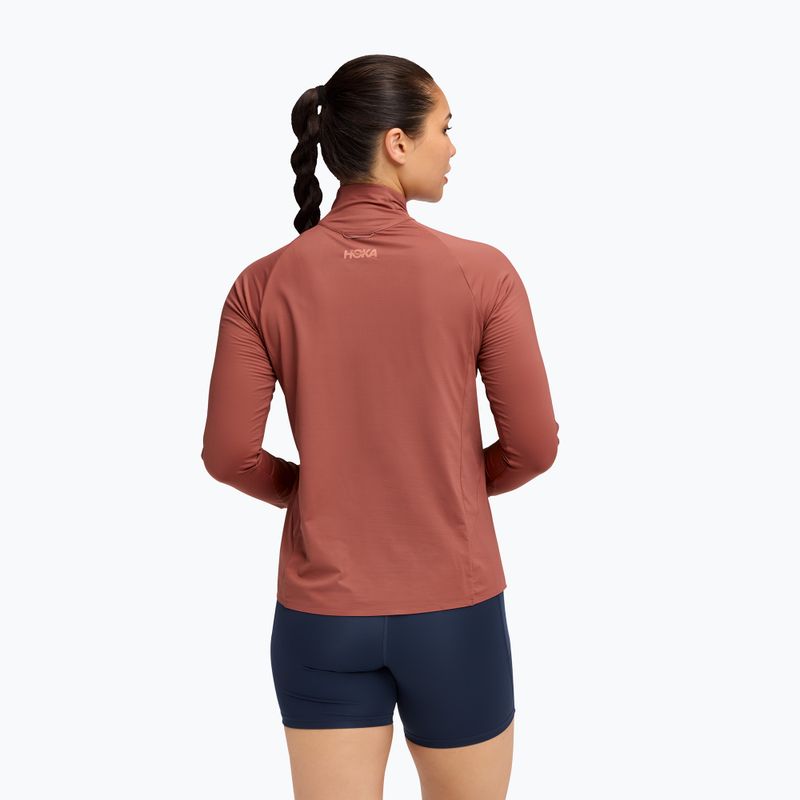 Bluza do biegania damska HOKA GlideTech Quarter Zip rouge 3