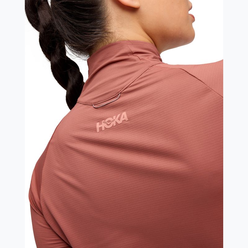 Bluza do biegania damska HOKA GlideTech Quarter Zip rouge 5