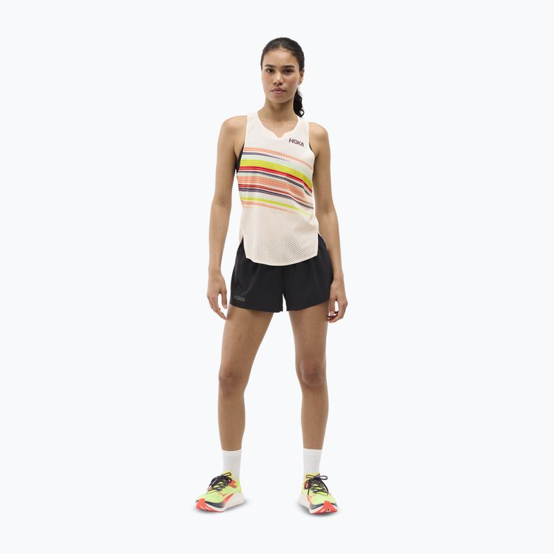 Koszulka do biegania damska HOKA Race Day Singlet alabaster flare 2