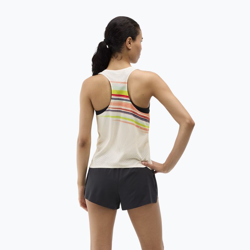 Koszulka do biegania damska HOKA Race Day Singlet alabaster flare 3