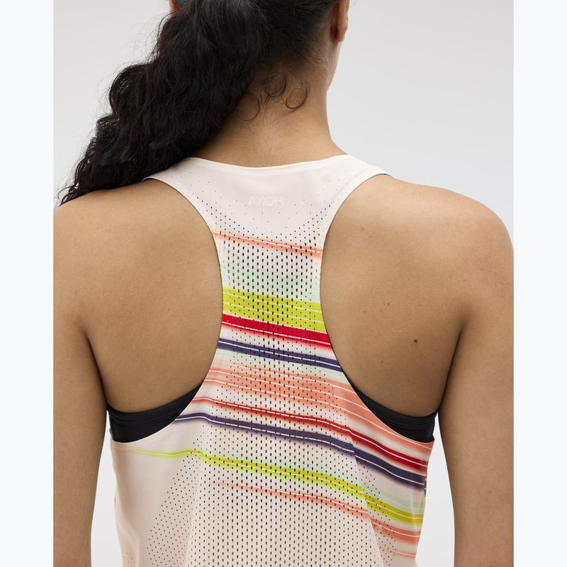 Koszulka do biegania damska HOKA Race Day Singlet alabaster flare 5