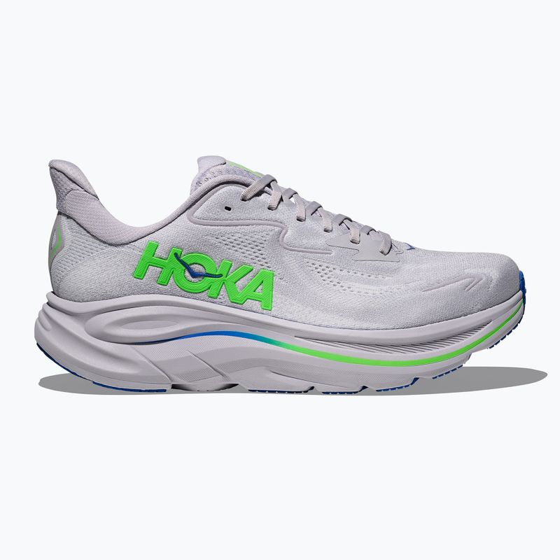 Buty do biegania męskie HOKA Clifton 10 Wide ash grey/neon green 3
