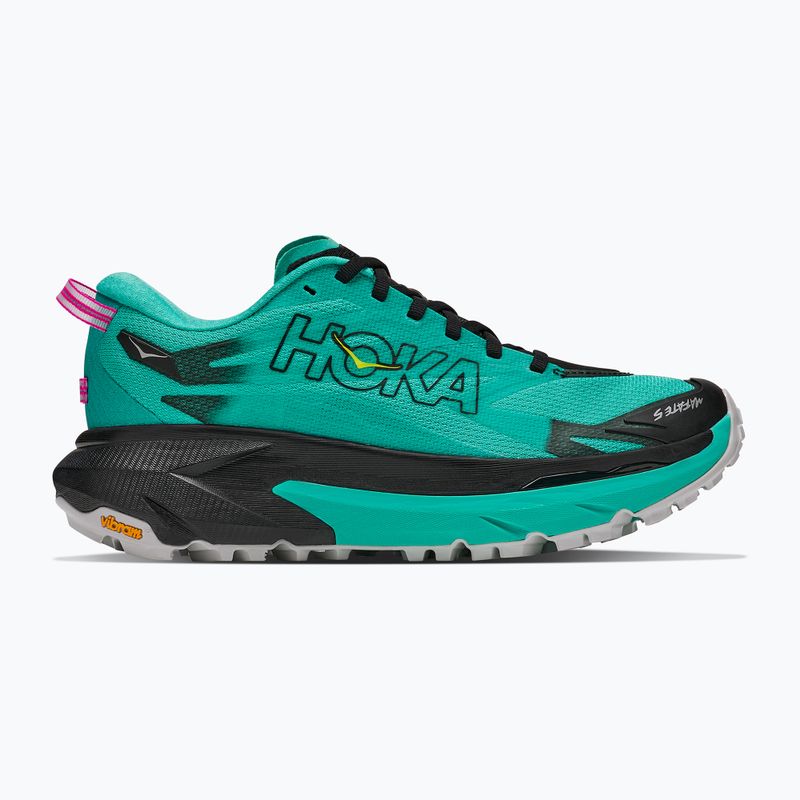 Buty do biegania damskie HOKA Mafate 5 black/electric aqua 2