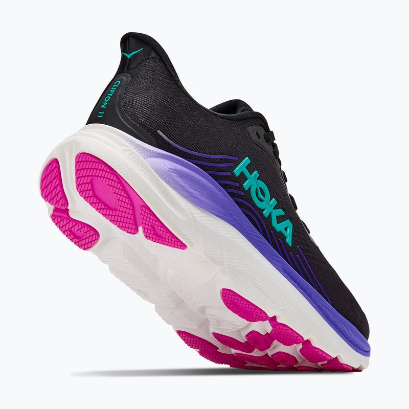 Buty do biegania damskie Hoka Clifton 11 black/neon nebula 3