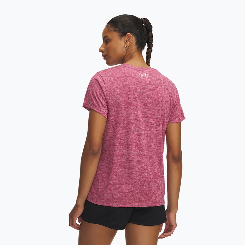 Koszulka treningowa damska Under Armour Tech Twist fuchsia dusk/white 2
