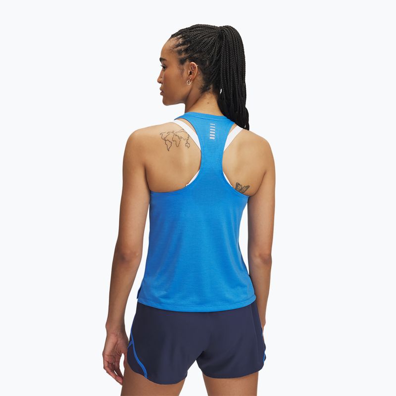 Koszulka do biegania damska Under Armour Launch Singlet blue atlantis/reflective 2