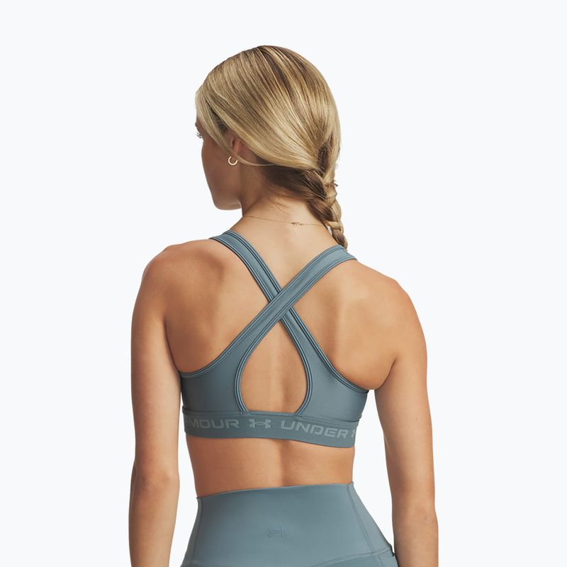 Biustonosz treningowy Under Armour Crossback Mid jasper blue/serpentine 2