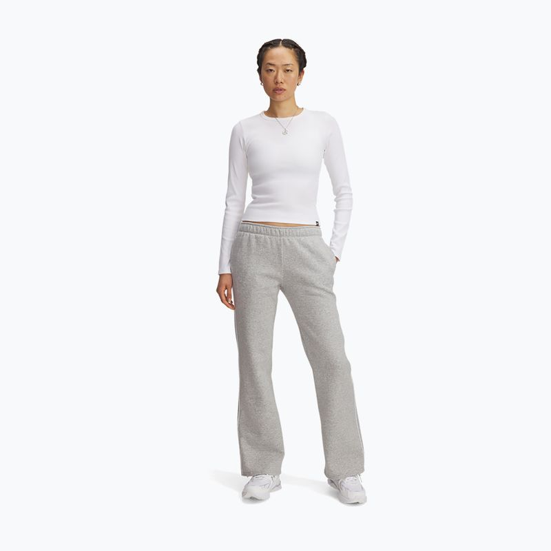 Spodnie damskie Under Armour Rival Fleece Piped mod gray light heather white 2