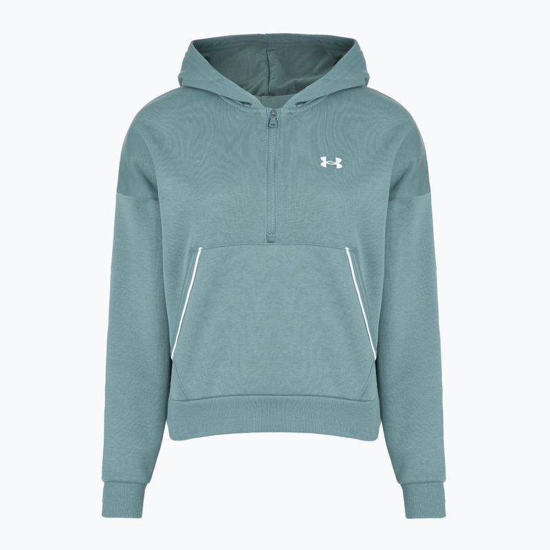 Bluza damska Under Armour Rival Fleece Piped HZ Hoodie jasper blue/white 3