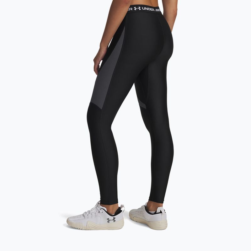 Legginsy damskie Under Armour HeatGear Rib black/castlerock/white 3