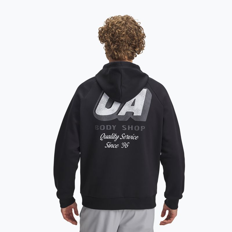 Bluza męska Under Armour Rival Fleece HBR Logo Hoodie black/white 2