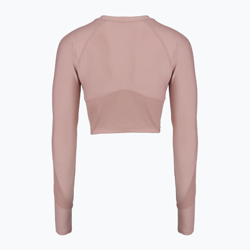Longsleeve treningowy damski Under Armour HeatGear Rib 1/4 Zip tourmaline pink/tourmaline pink/white 2