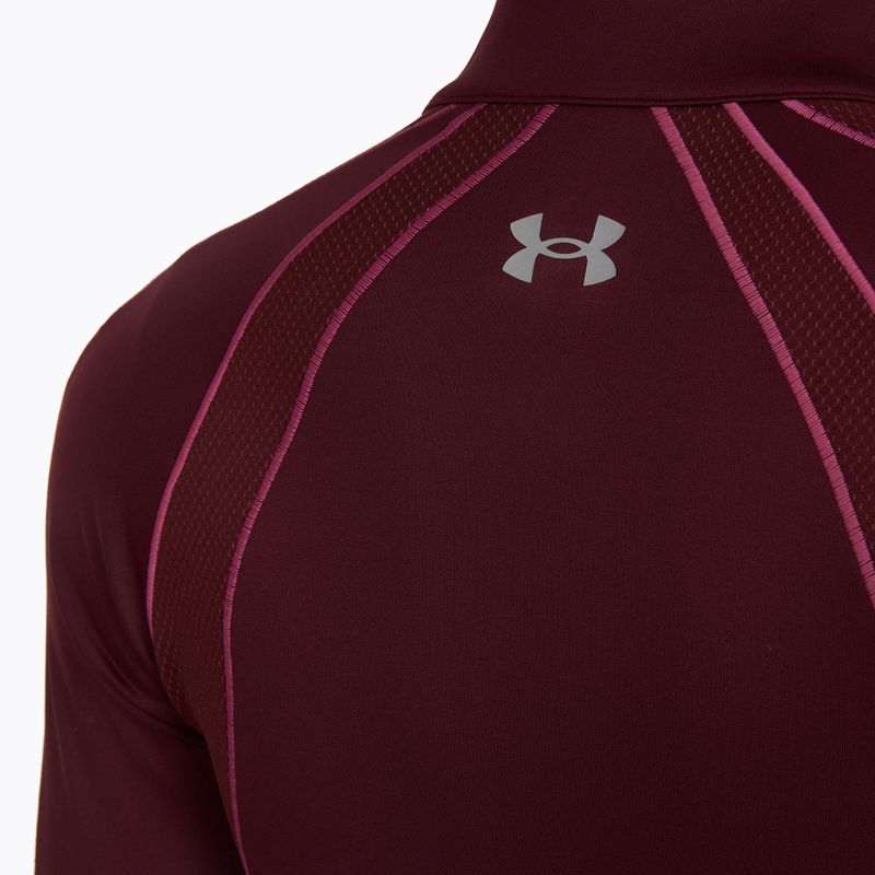 Koszulka damska Under Armour ColdGear Textured 1/2 Zip dark maroon/fuchsia dusk/metallic silver 4