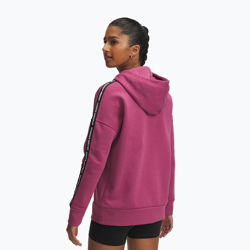Bluza damska Under Armour Icon Fleece Taped Hoody fuchsia dusk/white 2