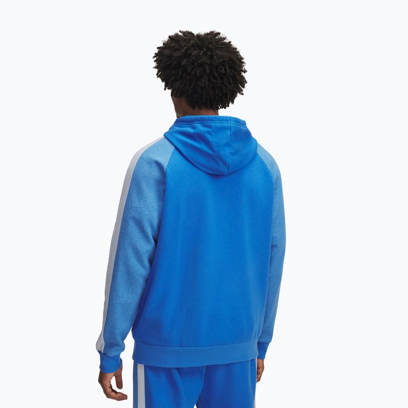 Bluza męska Under Armour Rival Fleece Colorblock Hoodie blue atlantis/white 2