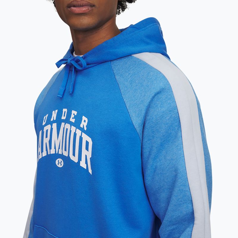 Bluza męska Under Armour Rival Fleece Colorblock Hoodie blue atlantis/white 3