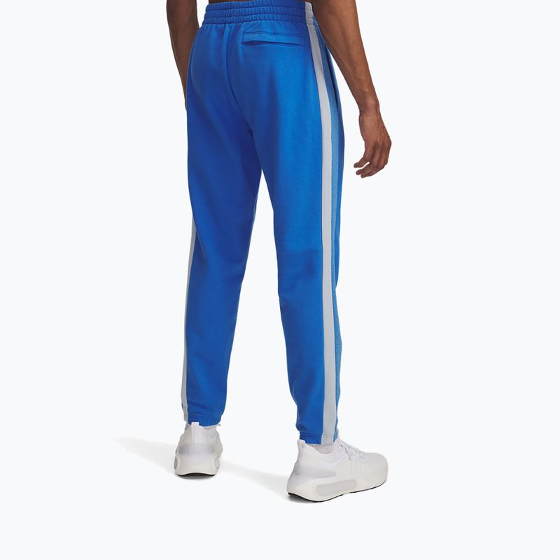 Spodnie treningowe męskie Under Armour Rival Fleece Colorblock blue atlantis/blue calm/white 3