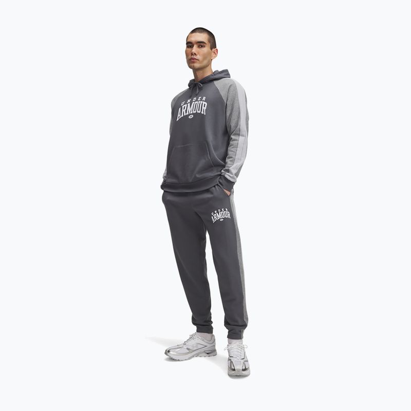 Spodnie treningowe męskie Under Armour Rival Fleece Colorblock castlerock/mod gray/white 2