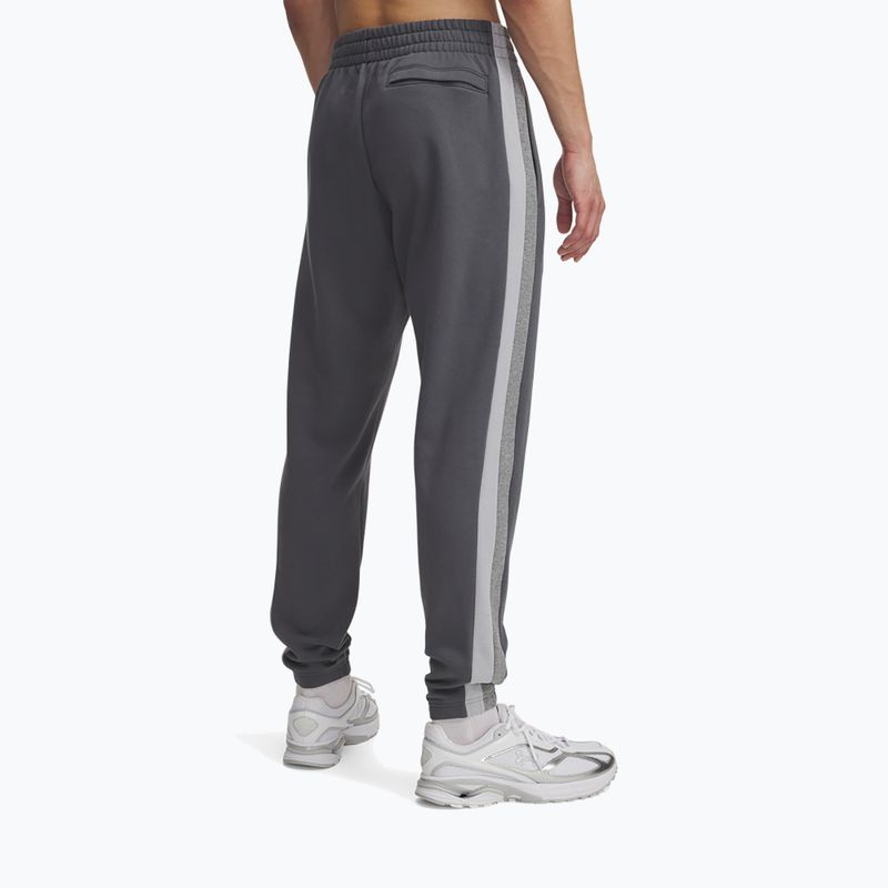 Spodnie treningowe męskie Under Armour Rival Fleece Colorblock castlerock/mod gray/white 3