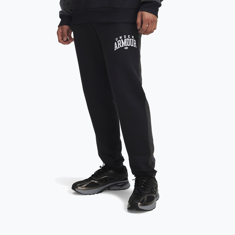 Spodnie treningowe męskie Under Armour Rival Fleece Colorblock black/castlerock/white