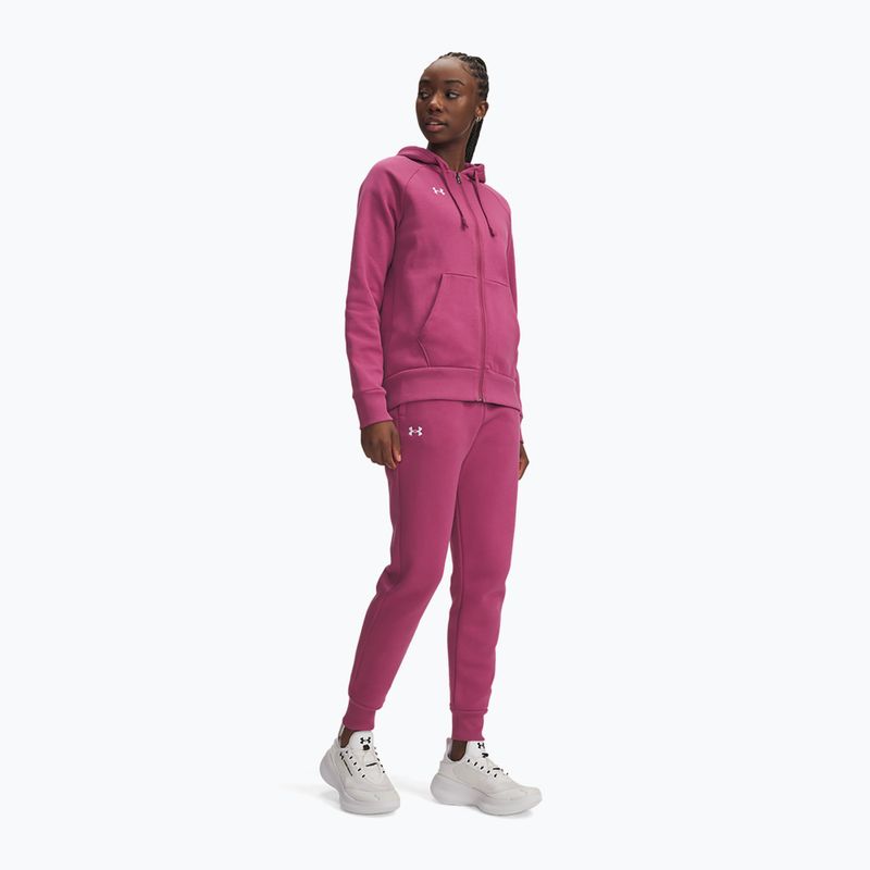 Spodnie damskie Under Armour Rival Fleece dark maroon/white fuchsia dusk/white 2