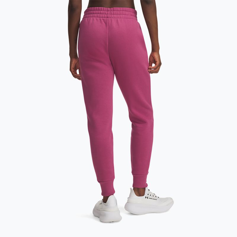 Spodnie damskie Under Armour Rival Fleece dark maroon/white fuchsia dusk/white 3