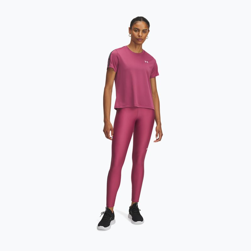Legginsy damskie Under Armour Tech Wordmark Tape fuchsia dusk/black/white 2