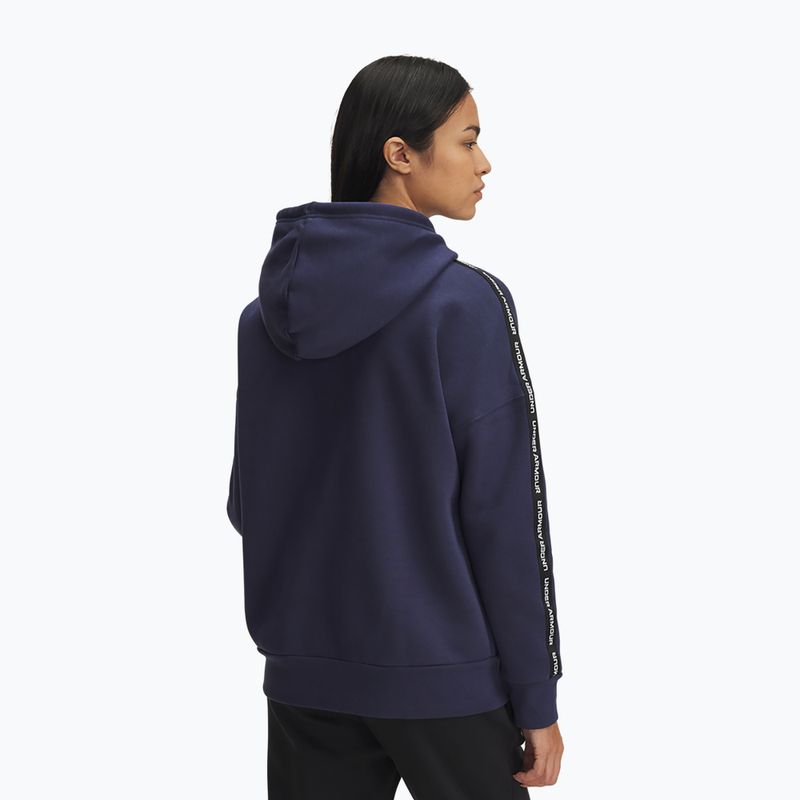 Bluza damska Under Armour Icon Fleece Taped Hoody washed navy/white 2